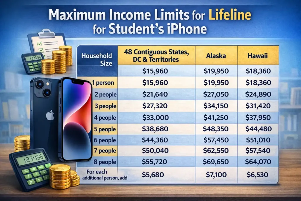 Maximum Income Limits for Lifeline for Student's iPhone