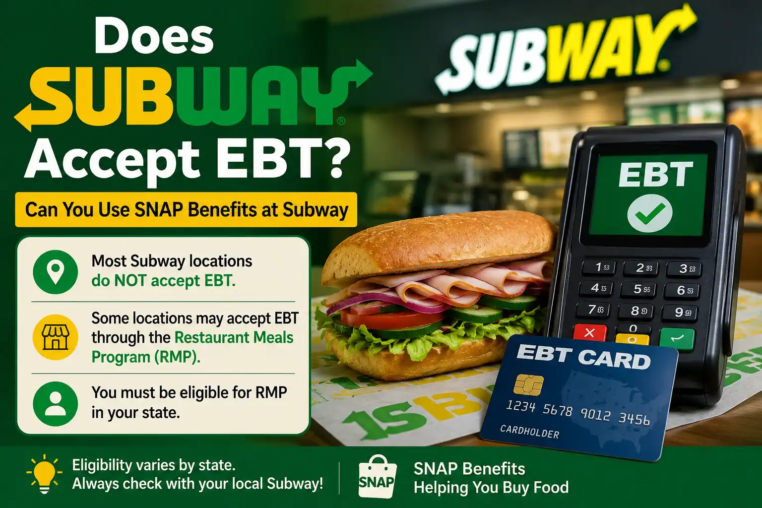 Does Subway Accept EBT Can You Use SNAP Benefits at Subway