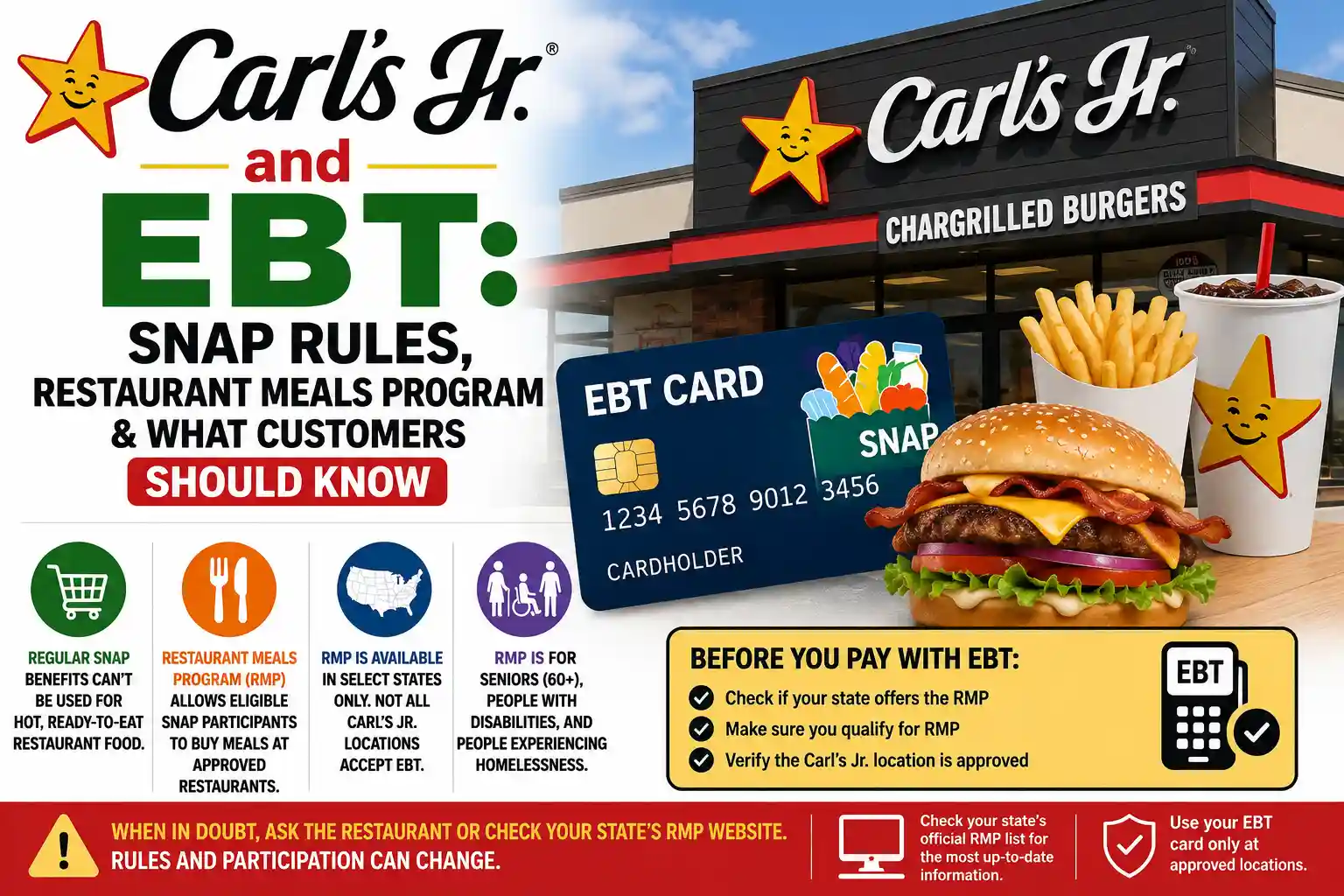 Carl’s Jr. and EBT SNAP Rules, Restaurant Meals Program & What Customers Should Know