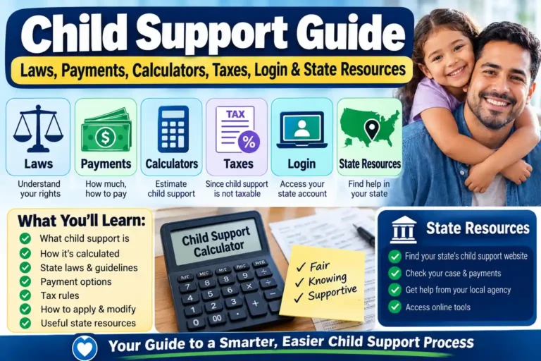 Child Support Guide Laws, Payments, Calculators, Taxes, Login & State Resources