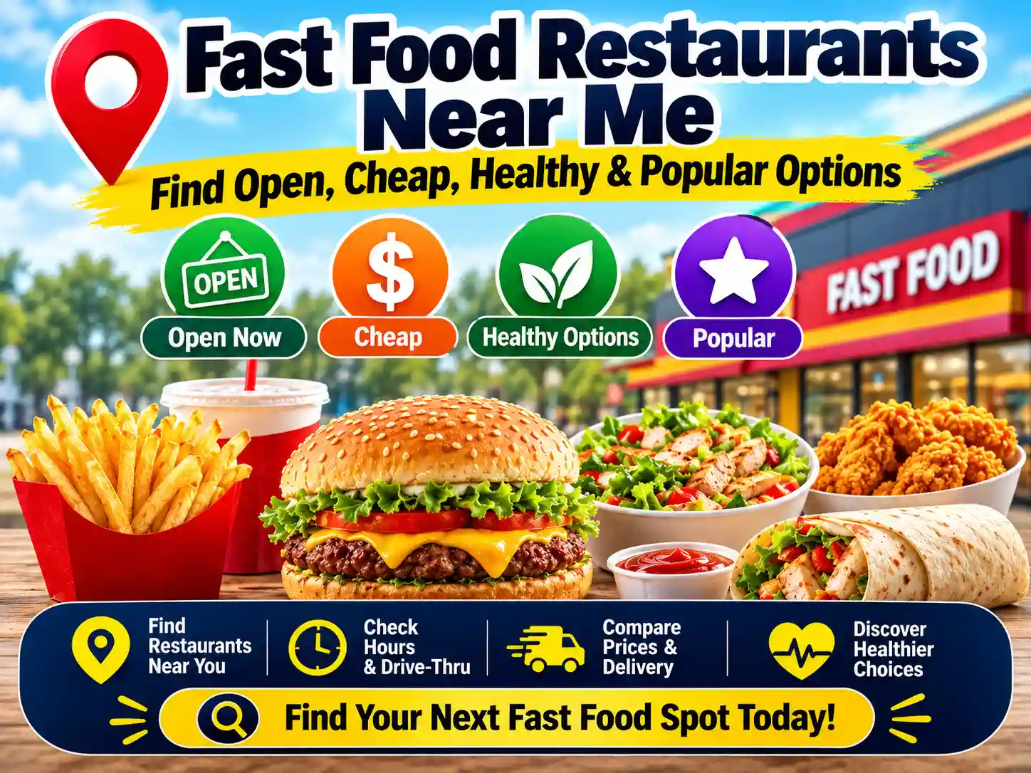 Fast Food Restaurants Near Me Find Open, Cheap, Healthy & Popular Options
