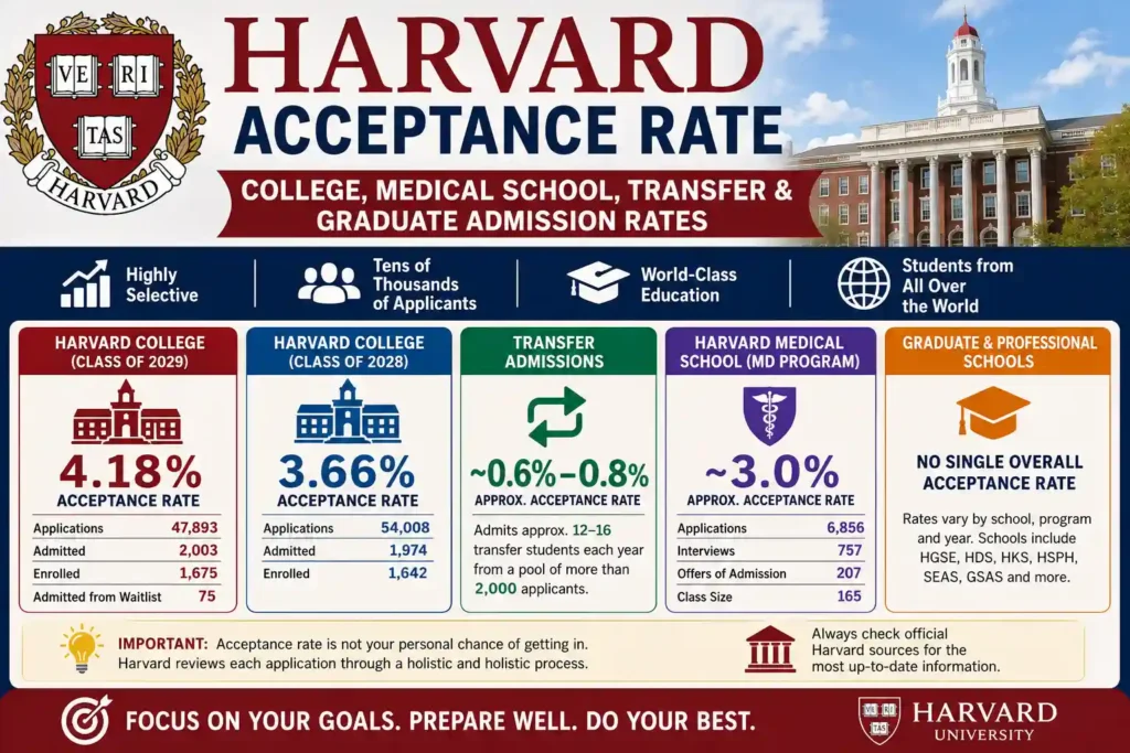 Harvard Acceptance Rate College, Medical School, Transfer & Graduate Admission Rates