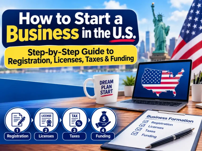 How to Start a Business in the U.S. Step-by-Step Guide to Registration, Licenses, Taxes & Funding