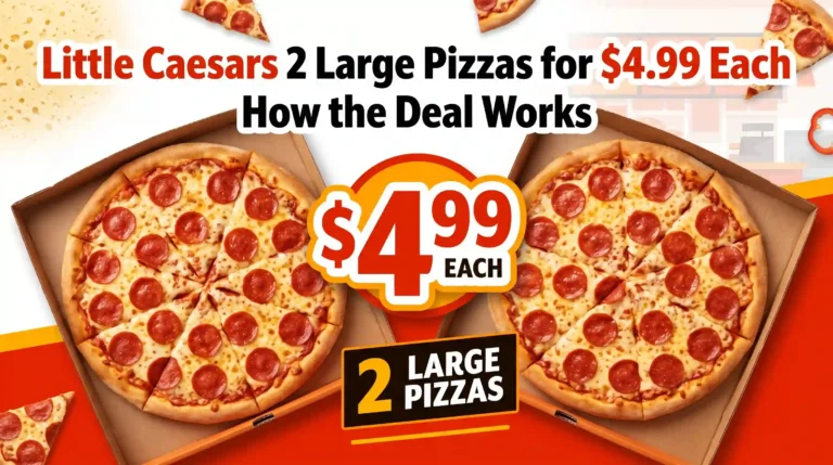 Little Caesars 2 Large Pizzas for $4.99 Each How the Deal Works