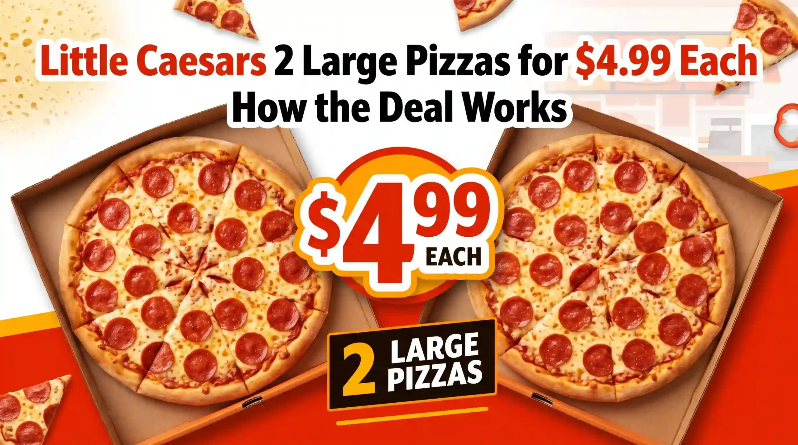 Little Caesars 2 Large Pizzas for $4.99 Each How the Deal Works