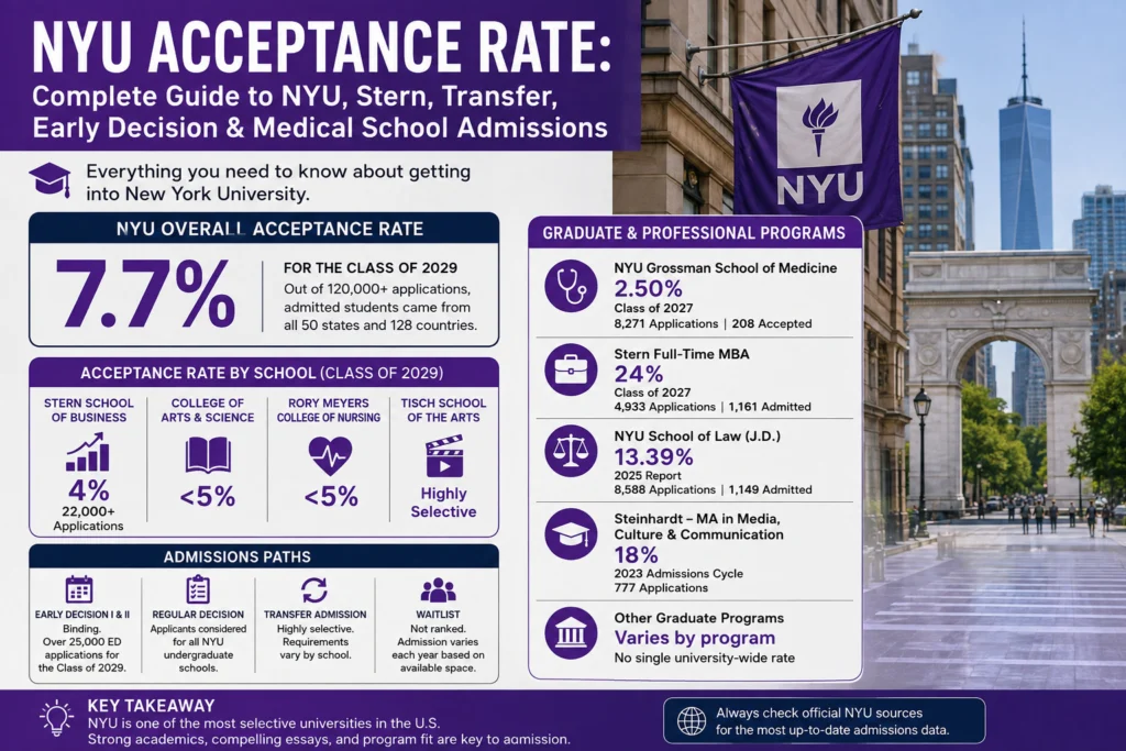 NYU Acceptance Rate Complete Guide to NYU, Stern, Transfer, Early Decision & Medical School Admissions