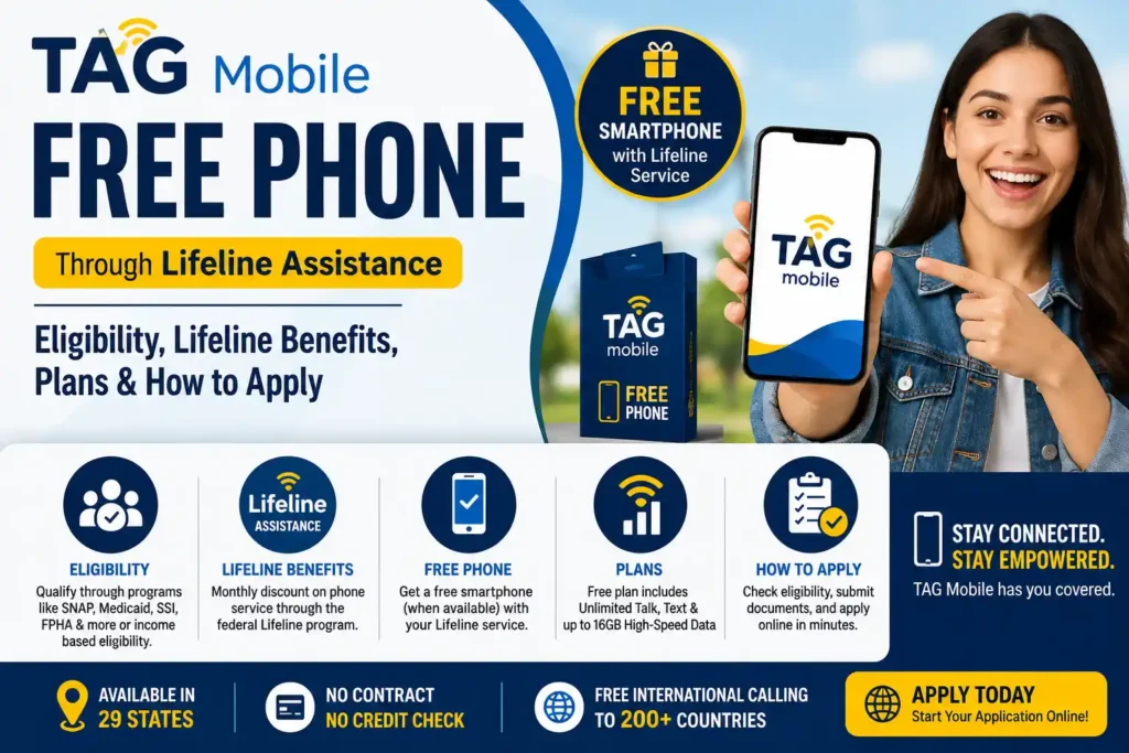 TAG Mobile Free Phone Eligibility, Lifeline Benefits, Plans & How to Apply