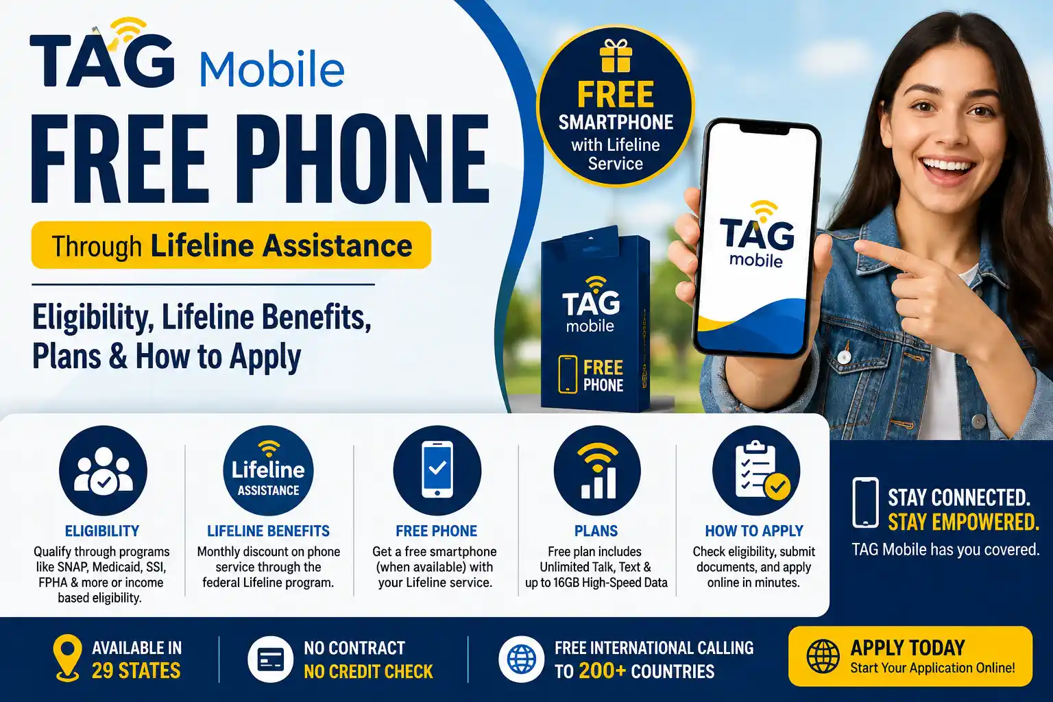 TAG Mobile Free Phone Eligibility, Lifeline Benefits, Plans & How to Apply