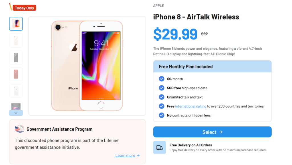 Free iPhone 8 Government Phone