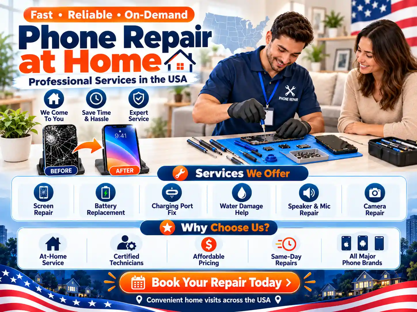 Phone Repair at Home and Professional Services in the USA