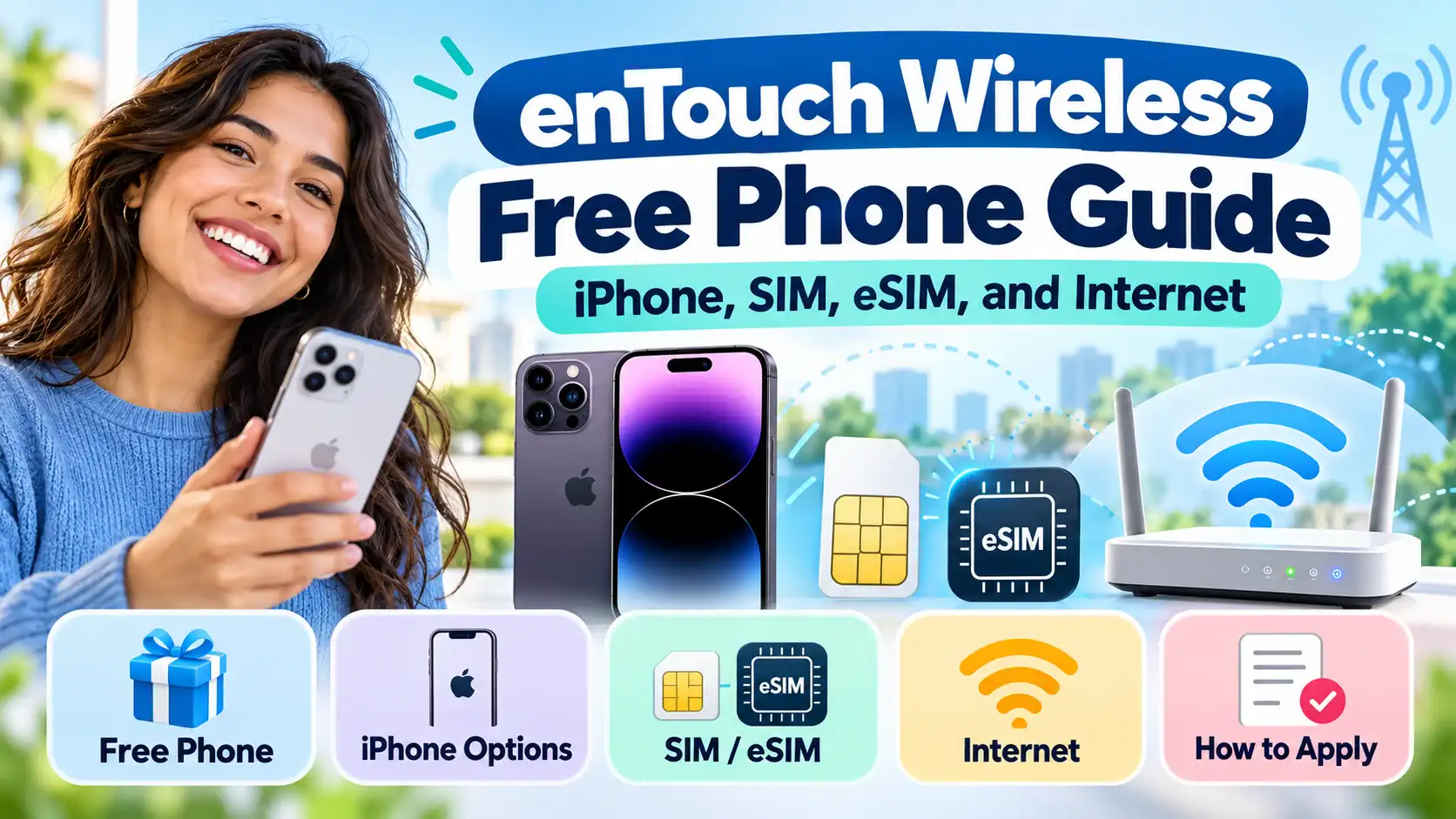 enTouch Wireless Free Phone Guide iPhone, SIM, eSIM, and Internet